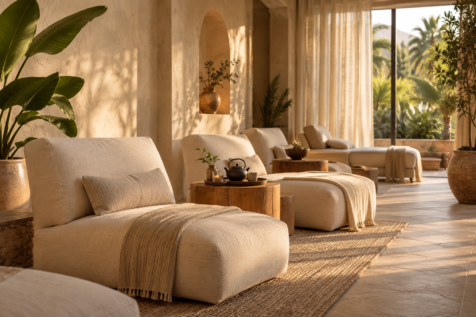 Quiet spa relaxation lounge
