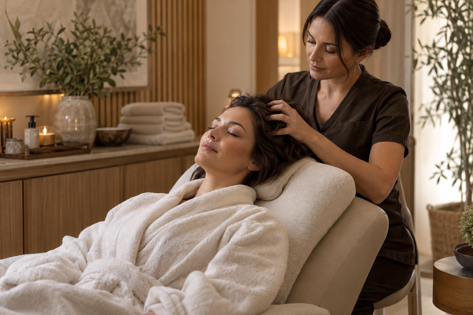 Relaxing scalp massage