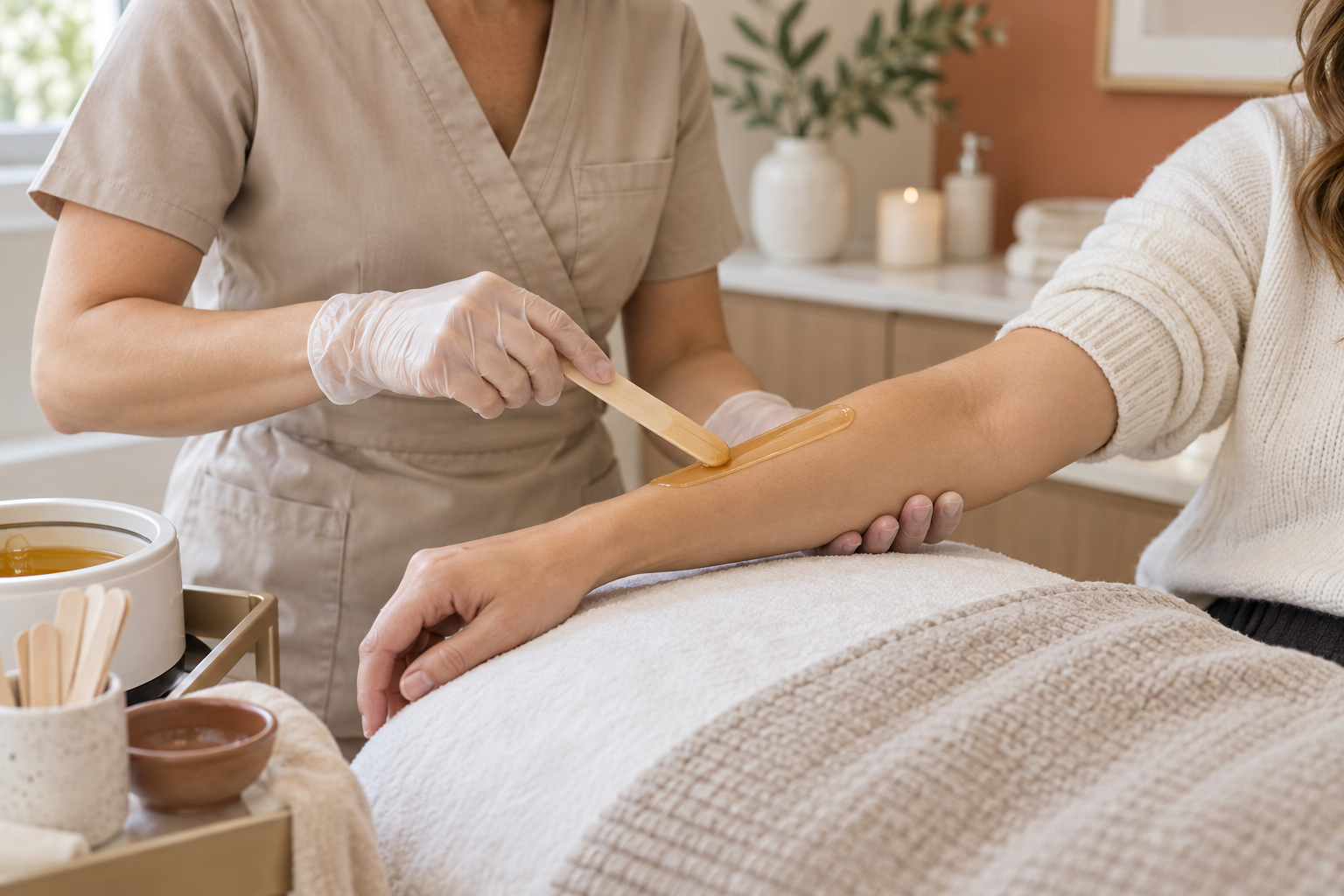 Professional forearm waxing